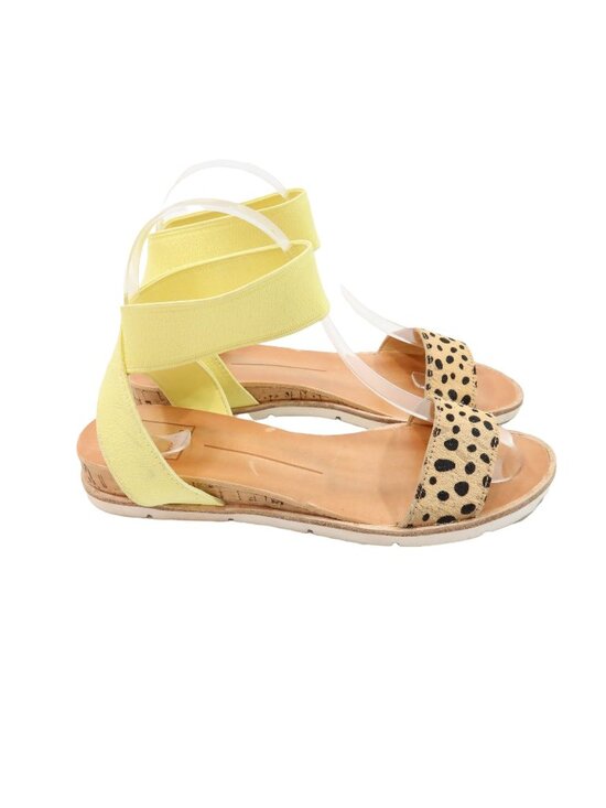 Dolce Vita Shoes - DOLCE VITA Size 6.5 M VIVIAN Neon Yellow Leopard Calf Hair Low Wedge Sandals